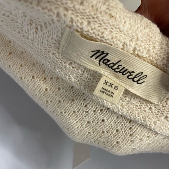 MADEWELL WOMEN'S CREAM SLEEVELESS COTTON RUFFLED TANK TOP XXS - Picture 5 of 8